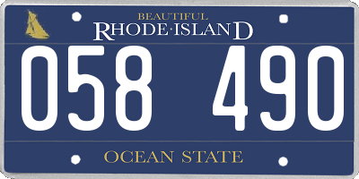 RI license plate 058490
