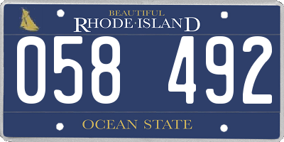 RI license plate 058492
