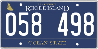 RI license plate 058498