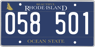 RI license plate 058501