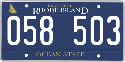 RI license plate 058503