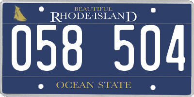 RI license plate 058504