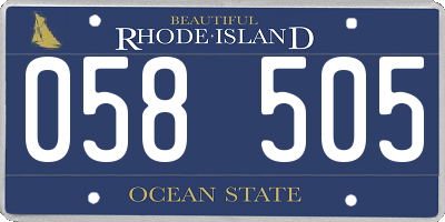 RI license plate 058505