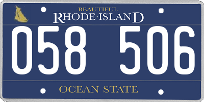 RI license plate 058506