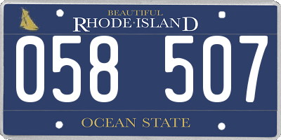 RI license plate 058507
