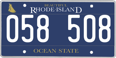 RI license plate 058508