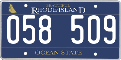 RI license plate 058509