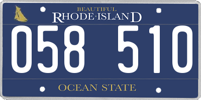RI license plate 058510