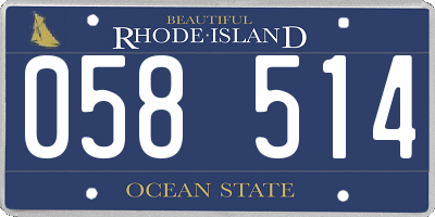 RI license plate 058514