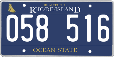 RI license plate 058516