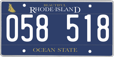 RI license plate 058518