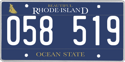 RI license plate 058519