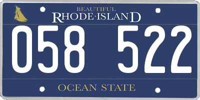 RI license plate 058522