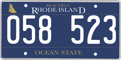 RI license plate 058523