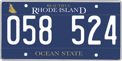 RI license plate 058524