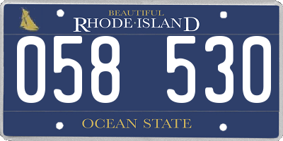 RI license plate 058530