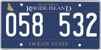 RI license plate 058532