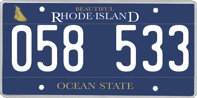 RI license plate 058533