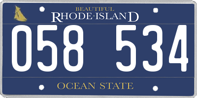 RI license plate 058534