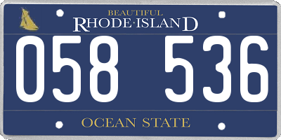 RI license plate 058536