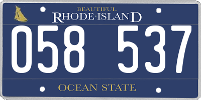 RI license plate 058537