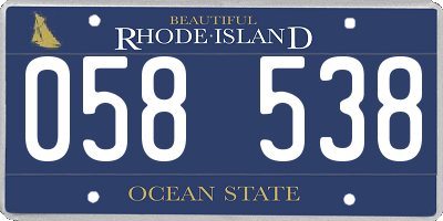 RI license plate 058538