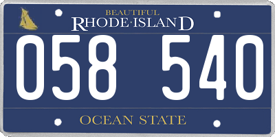 RI license plate 058540