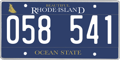 RI license plate 058541