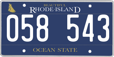 RI license plate 058543