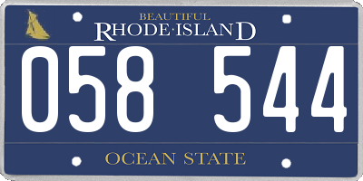 RI license plate 058544