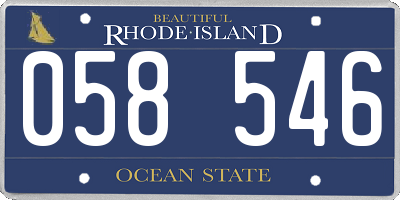 RI license plate 058546