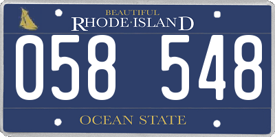 RI license plate 058548