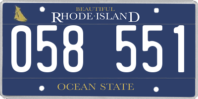 RI license plate 058551