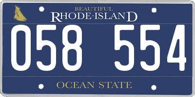 RI license plate 058554