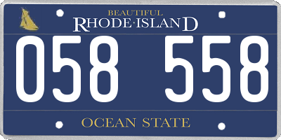 RI license plate 058558