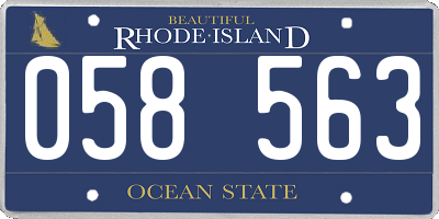 RI license plate 058563