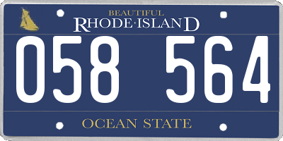 RI license plate 058564