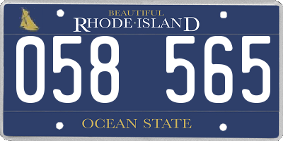 RI license plate 058565