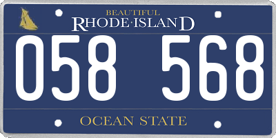 RI license plate 058568