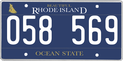 RI license plate 058569