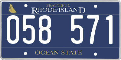 RI license plate 058571