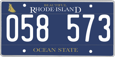 RI license plate 058573