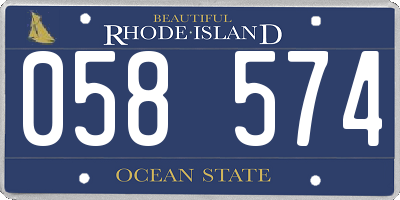 RI license plate 058574