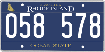 RI license plate 058578