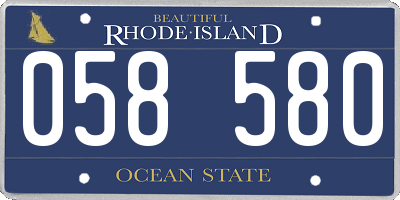 RI license plate 058580