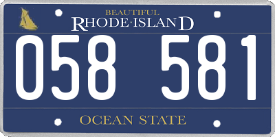 RI license plate 058581