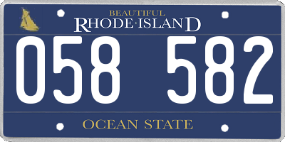 RI license plate 058582
