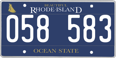 RI license plate 058583