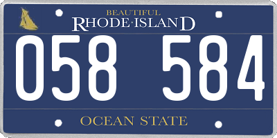 RI license plate 058584