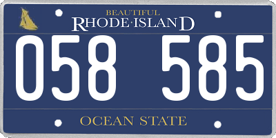 RI license plate 058585
